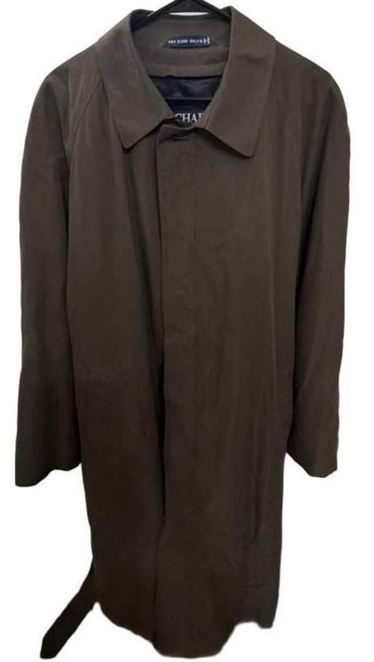 Chaps Ralph Lauren Men’s 46R Brown Trench Coat Belted Rain Jacket Vintage